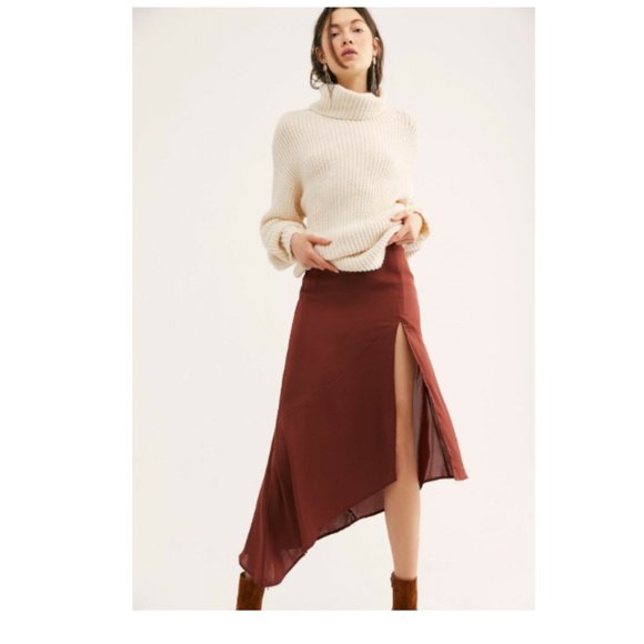 Free People Dresses & Skirts - Free People Lola Asymmetric Slit Skirt Size 8 NWT